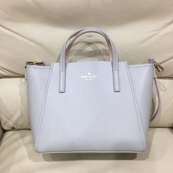 kate spade Handbags - HP🎉 Kate Spade Gray Grey Pink Satchel Purse Bag